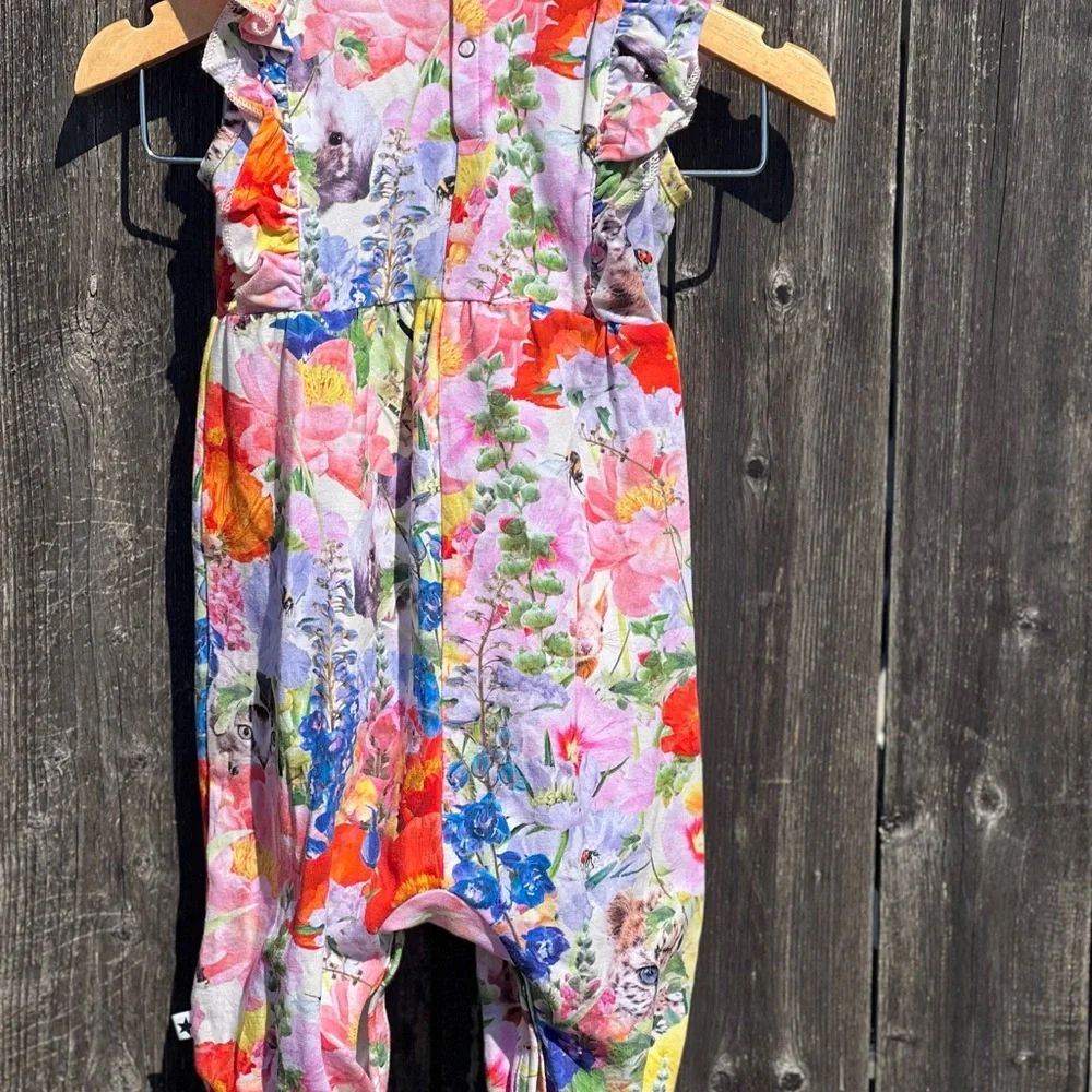 Molo Fallon Hide And Seek Animals Printed Romper